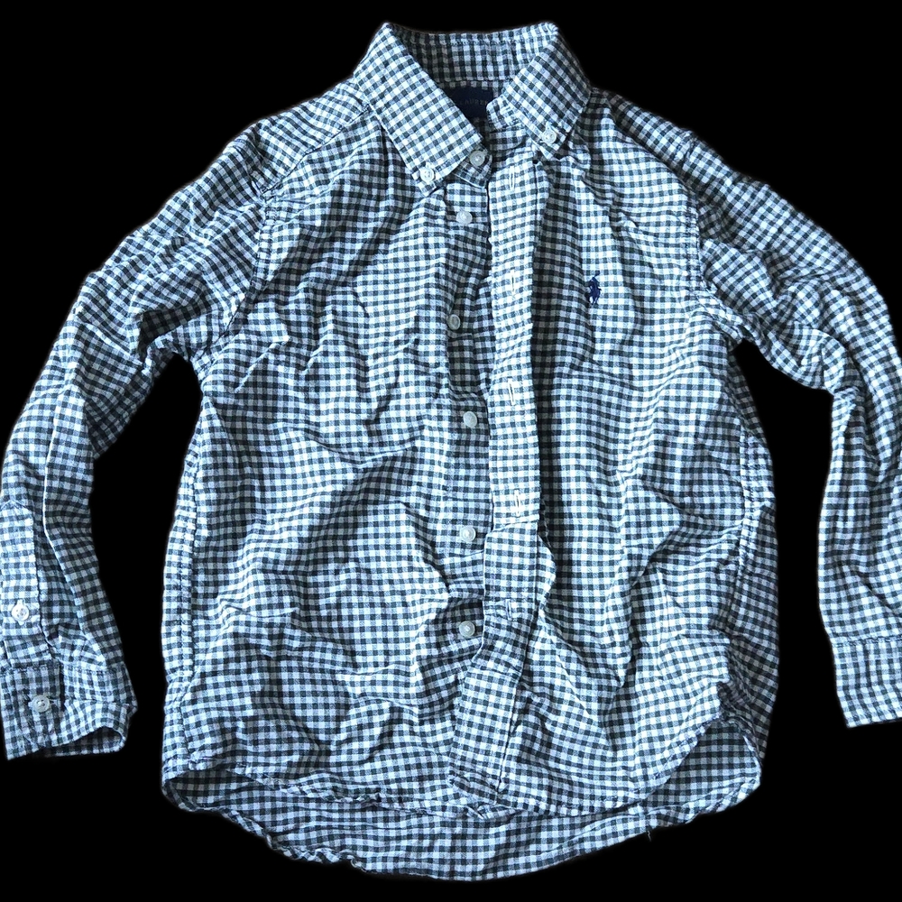 Ralph Lauren Green and White Checkered Shirt